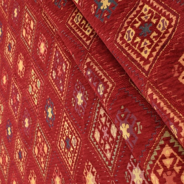 Upholstery Fabric, Kilim Designed Fabric, Kilim Patterned Fabric, Oriental Upholstery, Ethnic Fabric, Fabric for Upholstery, Woven Fabric