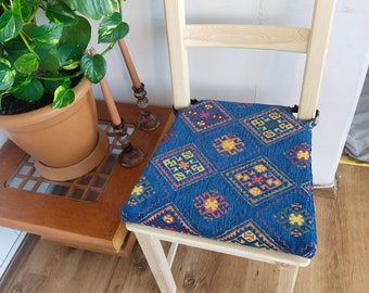 ONLY COVER Bench  cushion for chairs cushions with ties, chair pads Bench and chair custom,Kilim floor cushion cover bohemian cover