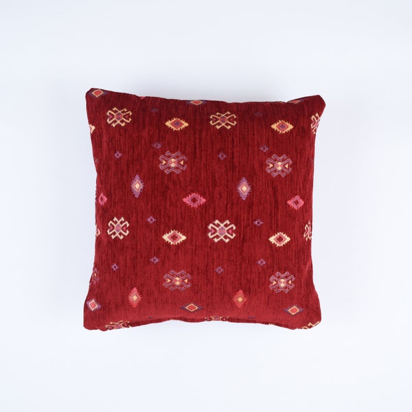 Kilim pillow cover,kilim pillow red,chenille pillow,Gypsy Pillow Cover, moroccon Throw Pillow, Boho Decor, Turkish pillow