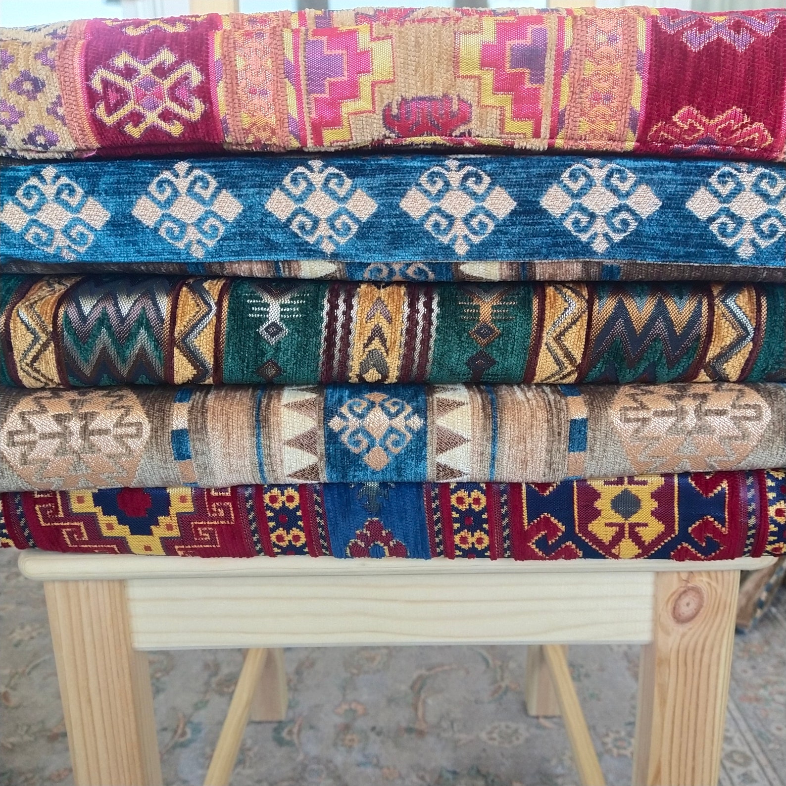 Velcro Chair Cover Blue Greencushions for Chair Cushions With Etsy