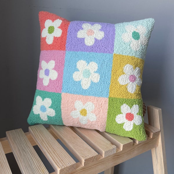 Punch Needle Pillow Etsy