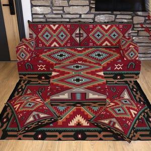 Yemen Majlis, Floor Cushion Set, Majlis with Rug, Ottoman Bench, Couch Oriental, Oriental Sofa, Arabic Floor Sofa