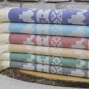 Toalla estampada Kilim, toalla turca, 40" x 70", regalo de boda, toalla al por mayor, regalo de novia, toalla personalizada, regalo de inauguración de la casa, toalla de algodón