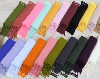 Embroidery Scarfs,Bridesmaid Gift, Gift Pashmina,Wholesale Shawl,66"x26",Bride Gift,Monogram Pashmina,Scarf With Personalized Band,Shawls