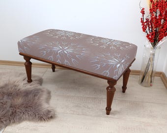 Rustic Bedroom, Rustic Hallway, Art Fabric, Vintage Fabric, Art Cushion, Boho Element, Accent Bench, Modern Bedroom