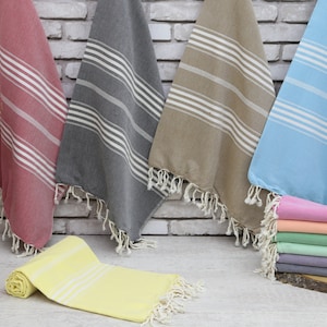 Turkish Towel,Peshtemal Towel,40&quot;x70&quot;,Hammam Towel,Bathroom Towel,Beach Towel,Striped Towel,Cotton Towel,Quick Dry Towel,Wedding Favors