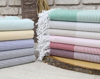 Turkish Hand Towel,Striped Hand Towel,18"x40",Tea Towel,Peshkir Towel,Designer Hand Towel,Bridesmaid Favors,Gifts For Her,Gifts For Him