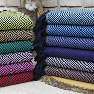 Turkish Towel,Diamond Design Towel,Beach Towel,Bathroom Towel,40&quot;x70&quot;,Organic Towel,Boho Towel,Pool Towel,Wedding Gift,Home Decor,Spa Towel