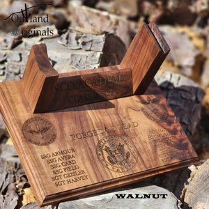 Custom Hardwood Thor Lightning Hammer™ display stand Military PCS, gift, or Impact award