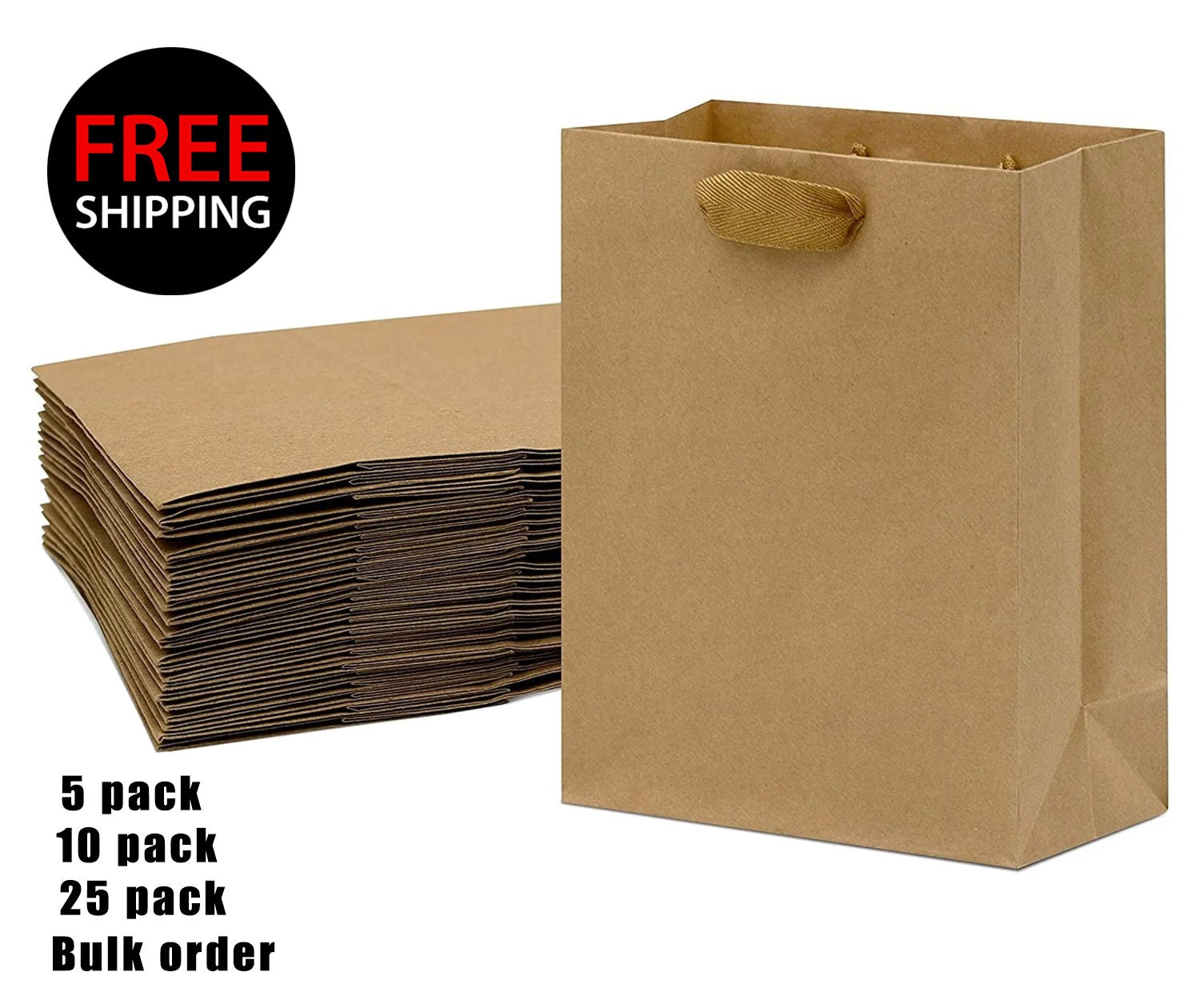 Brown Paper Lunch Bags 50 Count Paper Bags Bulk for Small Business Recycled 