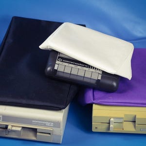 Bundle: 1* Commodore Datasette 1531, 1* Floppy 1541 I, 1* Floppy 1541 II - Handmade Color Choice Retro Cover - Vintage Computer Protection"