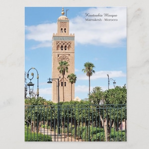 Carte postale de la mosquée de la Koutoubia au Maroc