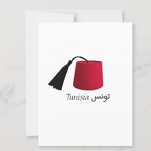 Rote Tunesische Hut Souvenir Postkarte Magnetkarte
