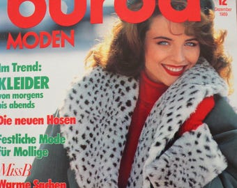 Burda Moden 12/ 1989  Anleitungen ,Schnittbogen, Modezeitschrift Modeheft Nähzeitschrift Modemagazin