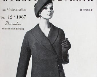 Vintage Zeitschrift Schnitt -Technik   im Modeschaffen  12/1967 Modezeitschrift Modeheft Nähzeitschrift