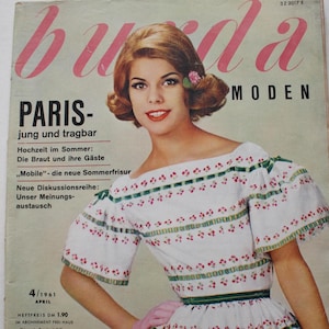 Old magazine Burda Moden 4/ 1961 instructions pattern sheets fashion magazine fashion booklet sewing magazine vintage