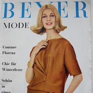 Beyer Moden 11/ 1961 Workbook Pattern Sheet Fashion Magazine Fashion Booklet Sewing Magazine Vintage