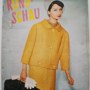 Vintage fashion magazine Rundschau 4/1958 pattern sheets fashion booklet sewing magazine patterns fashion magazine retro sewing patterns