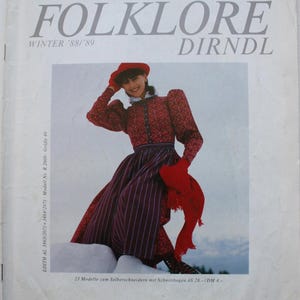 Dirndl Folklore Winter 1988/89 Sewing Pattern Sheet Fashion Magazine Patterns Retro Sewing Patterns Vintage