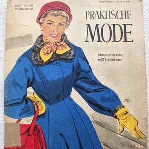 Practical Fashion Issue 10/ 1952 Fashion Magazine Pattern Sheet Fashion Magazine Sewing Magazine Vintage