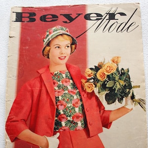 Old magazine Beyer Mode issue 3/ 1959 pattern sheet fashion magazine fashion booklet sewing magazine vintage