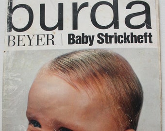 Burda Beyer   Baby Strickheft  1964  Arbeitsanleitungen Kinder Vintage