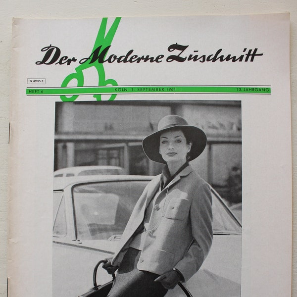 Der Moderne Zuschnitt Issue 6 1961 fashion magazine fashion magazine sewing magazine fashion magazine