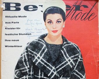 Beyer Moden 11/1960 com padrões de costura, revista de moda, revista de moda, revista de costura, revista de moda, jornal de moda