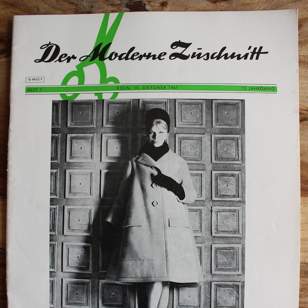 Der Moderne Zuschnitt Issue 7 1961 fashion magazine fashion magazine sewing magazine fashion magazine