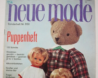 Neue Mode    Puppenheft  1966 Schlüssel und Schnittbogen  , Modezeitschrift  Modeheft Nähzeitschrift  Modemagazin