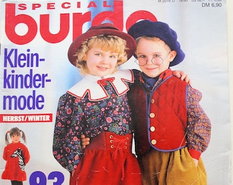 Burda Speciale Bambini Moda Autunno/Inverno 1990 Istruzioni, Foglio da Taglio, Rivista di Moda Libretto di Moda Rivista di Cucito Rivista di Moda