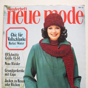 New fashion special issue - chic for full-slim people -1975 work supplement, pattern sheet, fashion magazine, fashion magazine, sewing magazine, fashion magazine