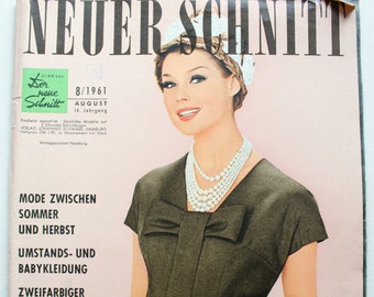 New section 8/ 1961 with instructions, pattern sheet, fashion magazine, fashion magazine, sewing magazine, fashion magazine