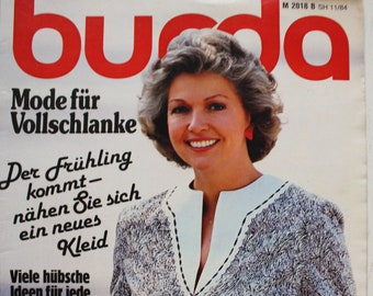 Burda Mode für Vollschlanke   1984  mit  Anleitung ,Schnittmustern , Modezeitschrift  Modeheft Nähzeitschrift  Modemagazin