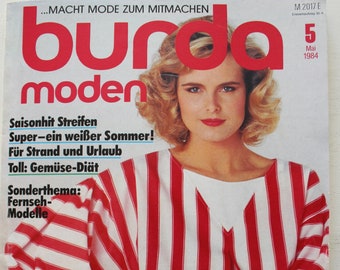 Burda Moden 5/ 1984 Instructions, cutting sheets, fashion magazine, fashion booklet, sewing magazine, fashion magazine
