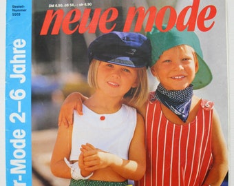 Neue Mode  Sonderheft  Kindermode  1990 Arbeitsbeilage  ,Schnittbogen , Modezeitschrift  Modeheft Nähzeitschrift  Modemagazin