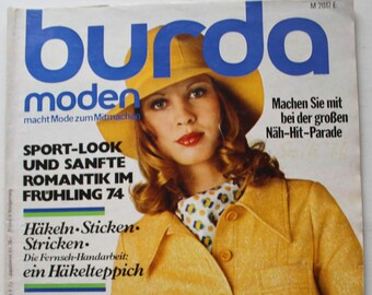 Burda Moden 2/ 1974    Anleitungen ,Schnittbogen , Modezeitschrift  Modeheft Nähzeitschrift  Modemagazin