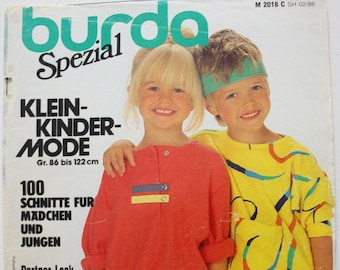 Burda Special Toddler Fashions Summer 1986 Instructions, Pattern Sheets, Fashion Magazine Fashion Booklet Sewing Magazine Fashion Magazine