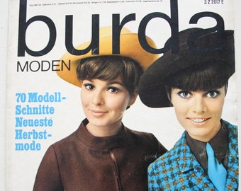 Burda Moden 9/ 1967 instructions, feuille à découper, magazine de mode, magazine de mode, magazine de couture, magazine de mode