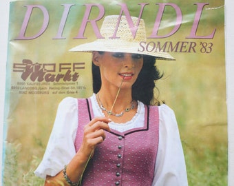 Feuille de patron Dirndl été 1983, magazine de mode, livret de mode, magazine de couture, magazine de mode