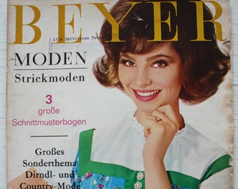 Beyer Mode 6 /1963 folha cortada pasta de trabalho revista de moda livreto de moda revista de costura revista de moda