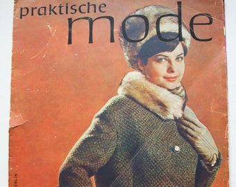 Praktische Mode Heft 9/ 1963 , Modezeitschrift   mit Schnittbogen , Modeheft Nähzeitschrift  Modemagazin Modejournal