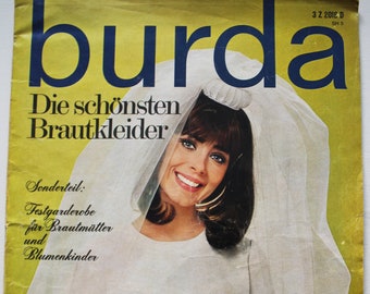 Burda Die schönsten Brautkleider  1960er  Anleitungen  ,Schnittbogen  , Modezeitschrift Modeheft Nähzeitschrift Modemagazin