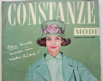 Constanze Mode fashion special issue spring/summer 1959 pattern sheet, fashion magazine fashion issue sewing magazine fashion magazine