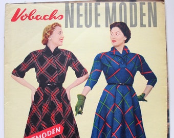 Vobach's NEW FASHIONS 9/ 1953 pattern sheet, fashion magazine, fashion magazine, sewing magazine, fashion magazine