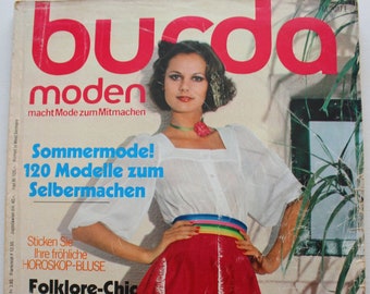 Burda Moden 4/ 1977 instrucciones, hoja de corte, revista de moda, revista de moda, revista de costura, revista de moda