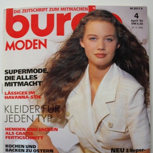 Burda Moden 4/ 1992 Anleitungen ,Schnittbogen , Modezeitschrift Modeheft Nähzeitschrift Modemagazin Bild 1