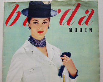 Burda Moden 2/ 1960 con istruzioni, fogli di taglio, rivista di moda, rivista di moda, rivista di cucito, rivista di moda