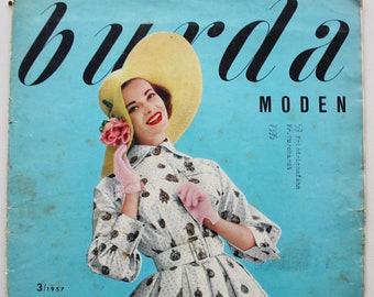 Burda Moden 3/ 1957 instructions, cutting sheets, fashion magazine, fashion booklet, sewing magazine, fashion magazine