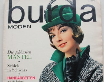 Burda Moden 10/ 1962 instructions, feuille à découper, magazine de mode, magazine de mode, magazine de couture, magazine de mode